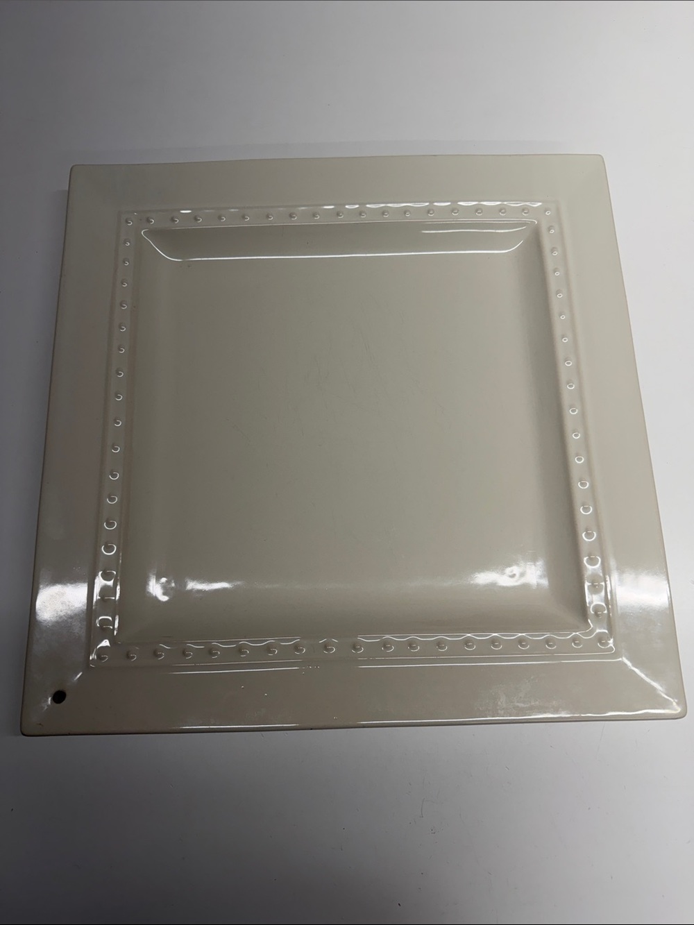 Nora Fleming Retired Pearl Dot Square K5 Platter Ceramic 13 Inch Discontinued